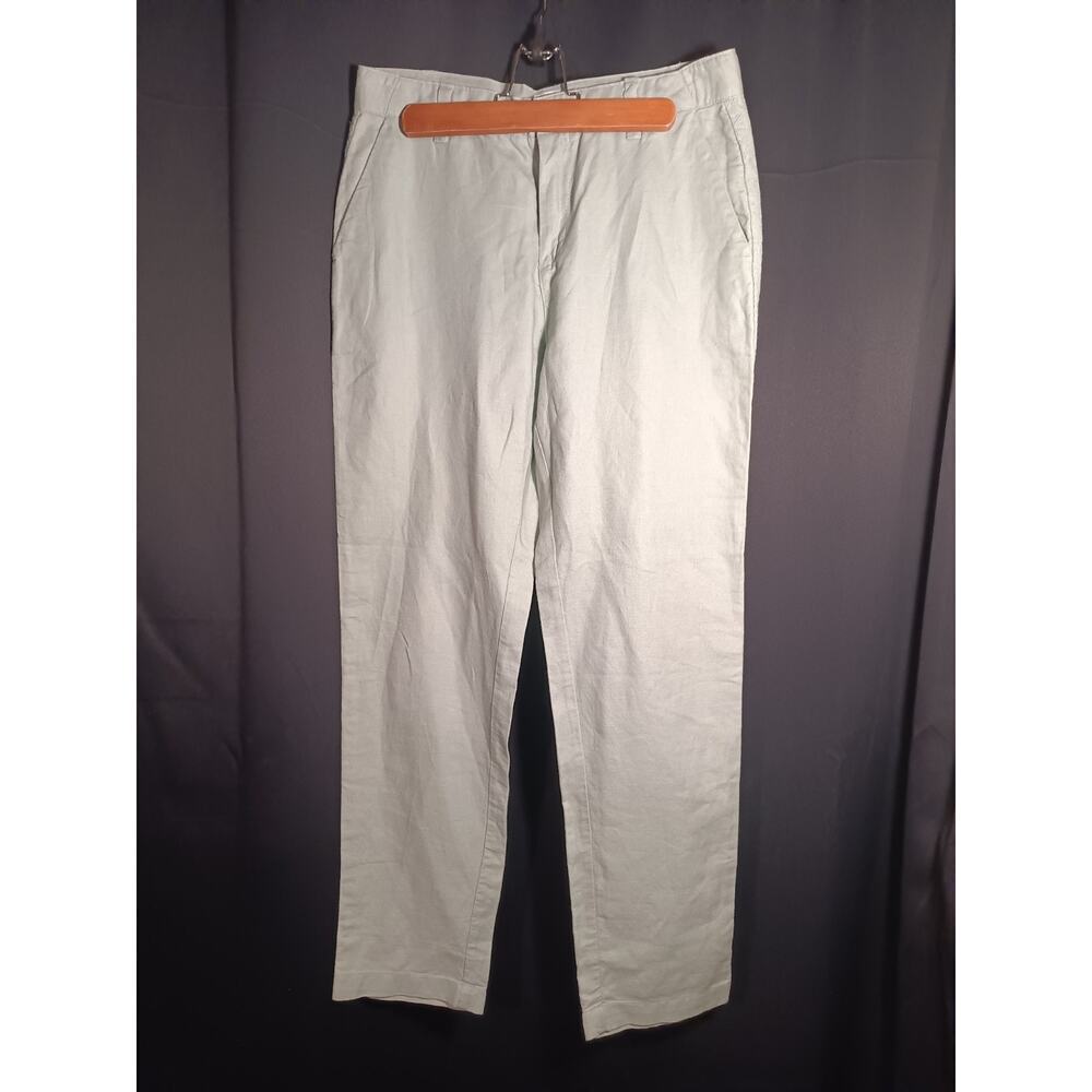 GAP Women’s 2 Regular Girlfriend Chino Pants Sage Green Linen Cotton Mid Rise - Picture 1 of 9
